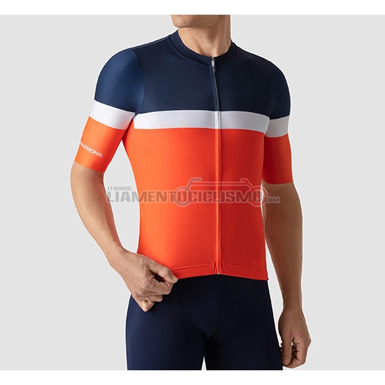 Abbigliamento Ciclismo La Passione Manica Corta 2019 Blu Bianco Arancione